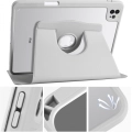 Apple iPad Air 4 10.9 inç 2020  Tablet Kılıfı Termik Kalem Bölmeli Dönebilen Standlı Kapak - Gri