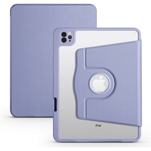 Apple iPad Air 4 10.9 inç 2020  Tablet Kılıfı Termik Kalem Bölmeli Dönebilen Standlı Kapak - Lavanta Gri
