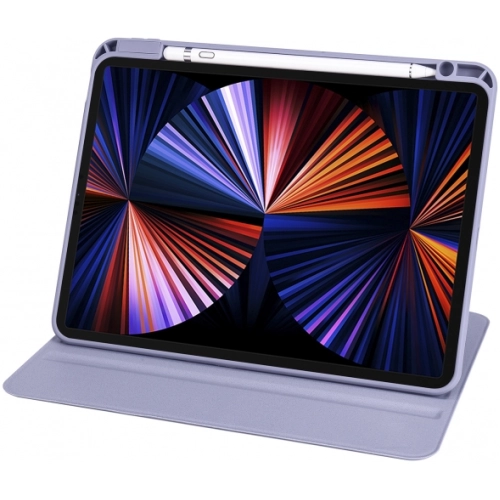 Apple iPad Air 4 10.9 inç 2020  Tablet Kılıfı Termik Kalem Bölmeli Dönebilen Standlı Kapak - Lavanta Gri