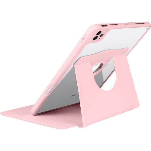 Apple iPad Air 4 10.9 inç 2020 Tablet Kılıfı Termik Kalem Bölmeli Dönebilen Standlı Kapak - Pembe
