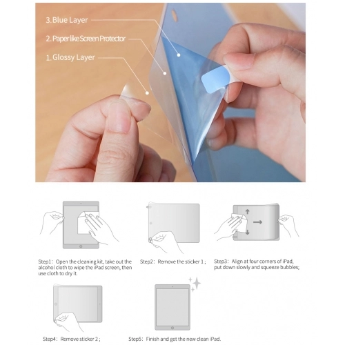 Apple iPad Mini 2021 (6.Nesil) Ekran Koruyucu Parmak İzi Bırakmayan Kağıt Hissi Paper-Like Serisi