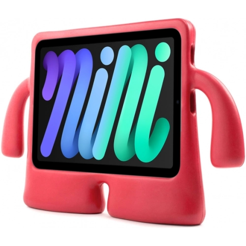 Apple iPad Mini 2021 (6.Nesil) Kılıf Çocuklar İçin Standlı Eğlenceli Korumalı Silikon Tablet Kılıfı - Kırmızı