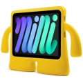 Apple iPad Mini 2021 (6.Nesil) Kılıf Çocuklar İçin Standlı Eğlenceli Korumalı Silikon Tablet Kılıfı - Sarı