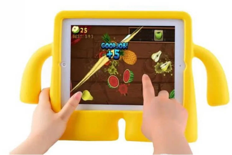 Apple iPad Mini 2021 (6.Nesil) Kılıf Çocuklar İçin Standlı Eğlenceli Korumalı Silikon Tablet Kılıfı - Siyah