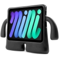 Apple iPad Mini 2021 (6.Nesil) Kılıf Çocuklar İçin Standlı Eğlenceli Korumalı Silikon Tablet Kılıfı - Siyah