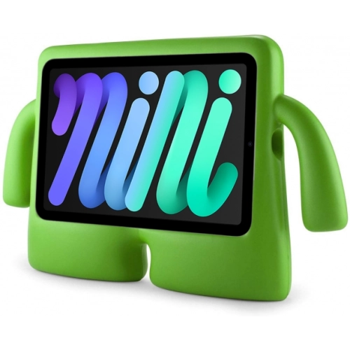 Apple iPad Mini 2021 (6.Nesil) Kılıf Çocuklar İçin Standlı Eğlenceli Korumalı Silikon Tablet Kılıfı - Yeşil