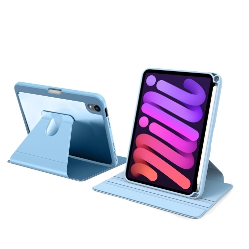 Apple iPad Mini 2021 (6.Nesil) Tablet Kılıf Zore Nayn Dönebilen Standlı Kapak - Mavi