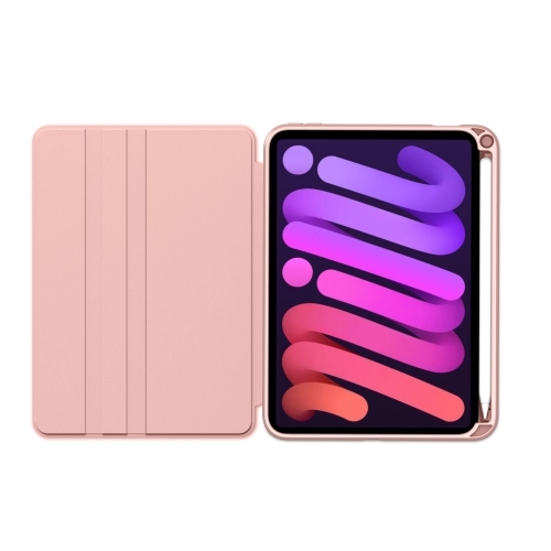 Apple iPad Mini 2021 (6.Nesil) Tablet Kılıf Zore Nayn Dönebilen Standlı Kapak - Pembe