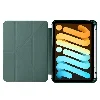 Apple iPad Mini 2021 (6.Nesil) Tablet Kılıfı Standlı Tri Folding Kalemlikli Silikon Smart Cover - Koyu Yeşil
