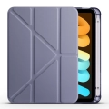 Apple iPad Mini 2021 (6.Nesil) Tablet Kılıfı Standlı Tri Folding Kalemlikli Silikon Smart Cover - Mor