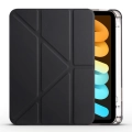 Apple iPad Mini 2021 (6.Nesil) Tablet Kılıfı Standlı Tri Folding Kalemlikli Silikon Smart Cover - Siyah