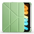 Apple iPad Mini 2021 (6.Nesil) Tablet Kılıfı Standlı Tri Folding Kalemlikli Silikon Smart Cover - Yeşil