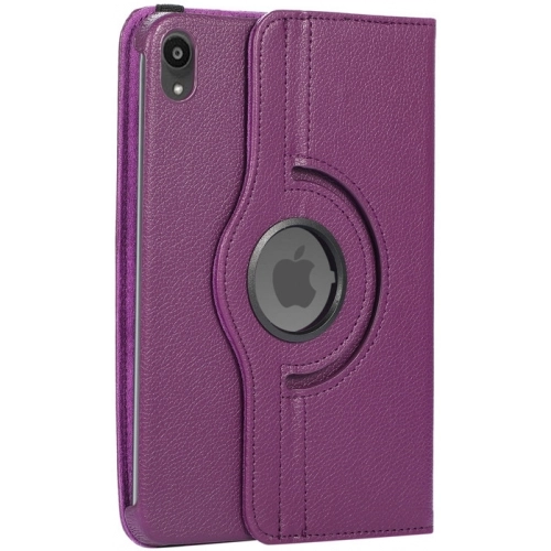 Apple iPad Mini 2021 (6.Nesil) Tablet Kılıfı 360 Derece Dönebilen Standlı Kapak - Mor