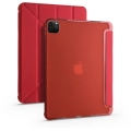 Apple iPad Pro 12.9 inç 2020 Tablet Kılıfı Standlı Tri Folding Kalemlikli Silikon Smart Cover - Kırmızı