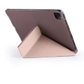 Apple iPad Pro 11 2020 Tablet Kılıfı Standlı Tri Folding Kalemlikli Silikon Smart Cover - Pembe