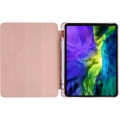 Apple iPad Pro 11 2020 Tablet Kılıfı Standlı Tri Folding Kalemlikli Silikon Smart Cover - Pembe