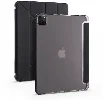 Apple iPad Pro 12.9 2021 (5. Nesil) Tablet Kılıfı Standlı Tri Folding Kalemlikli Silikon Smart Cover - Siyah