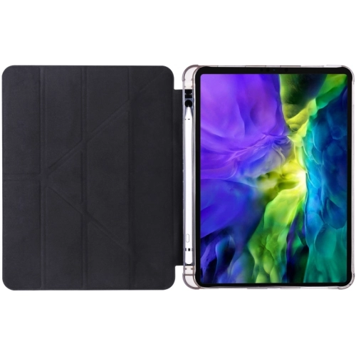 Apple iPad Pro 11 2020 Tablet Kılıfı Standlı Tri Folding Kalemlikli Silikon Smart Cover - Siyah