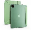 Apple iPad Pro 12.9 2021 (5. Nesil) Tablet Kılıfı Standlı Tri Folding Kalemlikli Silikon Smart Cover - Yeşil