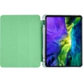 Apple iPad Pro 12.9 2021 (5. Nesil) Tablet Kılıfı Standlı Tri Folding Kalemlikli Silikon Smart Cover - Yeşil
