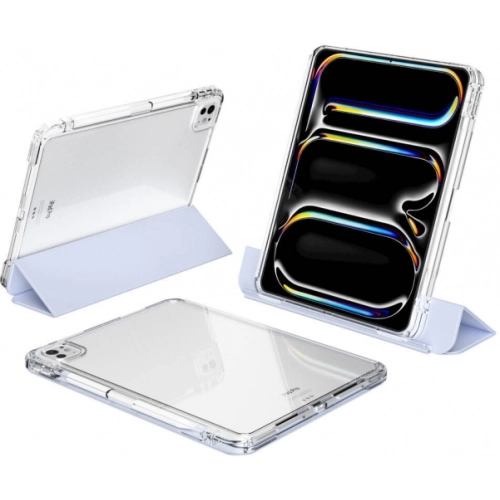 Apple iPad Pro 11 2024 ​Kılıf Magnetik Ayrılabilen Airbagli Sliding Silikon Tablet Kapak - Mavi Açık