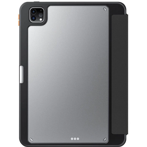 Apple iPad Pro 11 2024 Kılıf SkinArma Kabartma Baskı Tasarımlı 360 Tam Koruma Arkası Şeffaf Standlı Gamma Kılıf - Gold