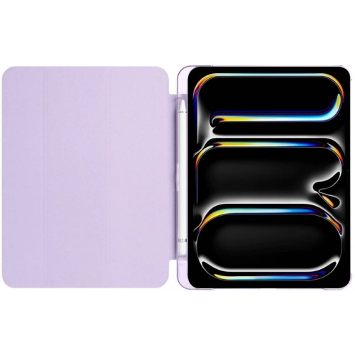 Apple iPad Pro 11 2024 Tablet Kılıfı Flip Smart Standlı Kalem Bölmeli Akıllı Kapak Smart Cover - Lila