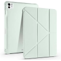 Apple iPad Pro 11 2024 Tablet Kılıfı Standlı Tri Folding Kalemlikli Silikon Smart Cover - Açık Yeşil