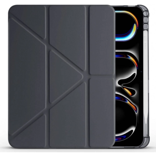 Apple iPad Pro 11 2024 Tablet Kılıfı Standlı Tri Folding Kalemlikli Silikon Smart Cover - Açık Yeşil