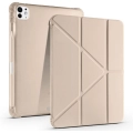 Apple iPad Pro 11 2024 Tablet Kılıfı Standlı Tri Folding Kalemlikli Silikon Smart Cover - Gold