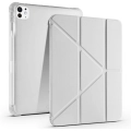 Apple iPad Pro 11 2024 Tablet Kılıfı Standlı Tri Folding Kalemlikli Silikon Smart Cover - Gri
