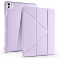 Apple iPad Pro 11 2024 Tablet Kılıfı Standlı Tri Folding Kalemlikli Silikon Smart Cover - Lila