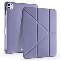 Apple iPad Pro 11 2024 Tablet Kılıfı Standlı Tri Folding Kalemlikli Silikon Smart Cover - Mor