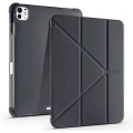 Apple iPad Pro 11 2024 Tablet Kılıfı Standlı Tri Folding Kalemlikli Silikon Smart Cover - Siyah