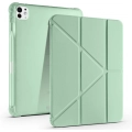 Apple iPad Pro 11 2024 Tablet Kılıfı Standlı Tri Folding Kalemlikli Silikon Smart Cover - Yeşil