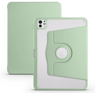 Apple iPad Pro 11 2024 Tablet Kılıfı Termik Kalem Bölmeli Dönebilen Standlı Kapak - Açık Yeşil