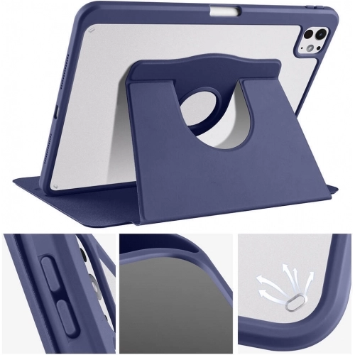 Apple iPad Pro 11 2024 Tablet Kılıfı Termik Kalem Bölmeli Dönebilen Standlı Kapak - Açık Yeşil