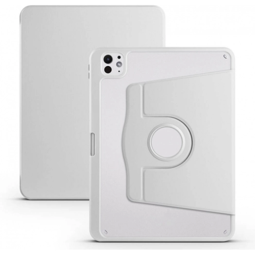 Apple iPad Pro 11 2024 Tablet Kılıfı Termik Kalem Bölmeli Dönebilen Standlı Kapak - Gri