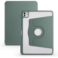 Apple iPad Pro 11 2024 Tablet Kılıfı Termik Kalem Bölmeli Dönebilen Standlı Kapak - Koyu Yeşil