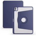Apple iPad Pro 11 2024 Tablet Kılıfı Termik Kalem Bölmeli Dönebilen Standlı Kapak - Lacivert