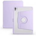 Apple iPad Pro 11 2024 Tablet Kılıfı Termik Kalem Bölmeli Dönebilen Standlı Kapak - Lila