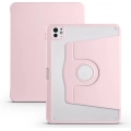 Apple iPad Pro 11 2024 Tablet Kılıfı Termik Kalem Bölmeli Dönebilen Standlı Kapak - Pembe