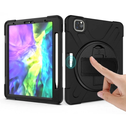 Apple iPad Pro 11 inç 2020 Kılıf Zore Defender Tablet Silikon Kalem Bölmeli - Siyah