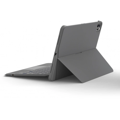 Apple iPad Pro 11 inç 2020 Klavyeli Kapak Led Işıklı Magnetik Standlı Kılıf - Gri