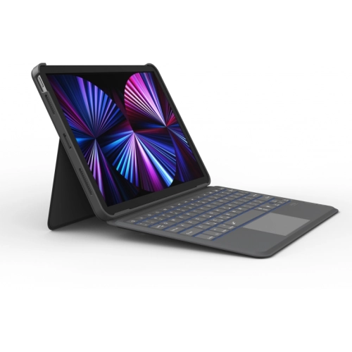 Apple iPad Pro 11 inç 2020 Klavyeli Kapak Led Işıklı Magnetik Standlı Kılıf - Gri