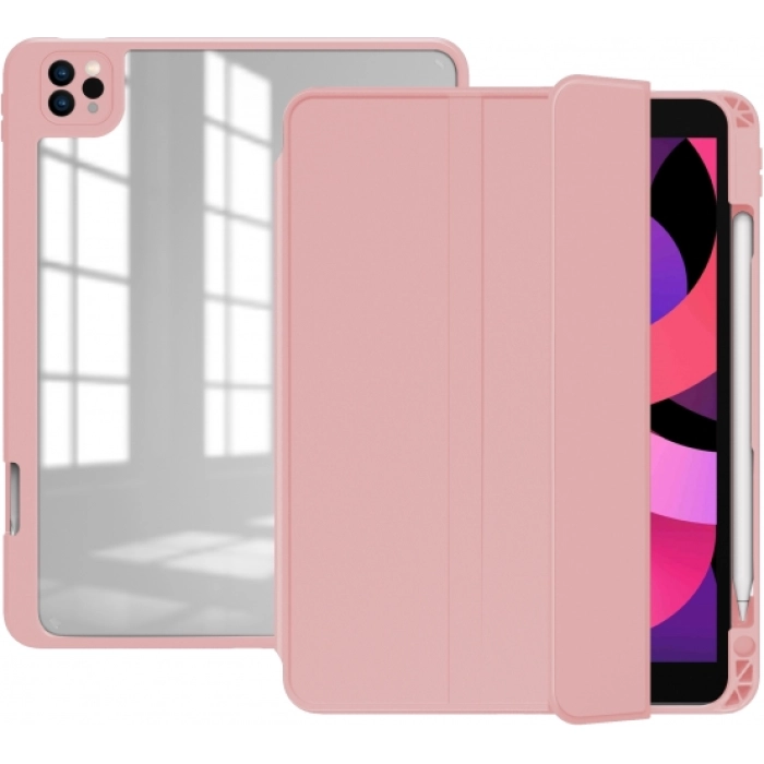 Apple iPad Pro 11 inç 2020 Tablet Kılıf Nort Smart Cover Standlı Uyku Modlu Kapak - Pembe