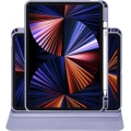 Apple iPad Pro 11 inç 2020 Tablet Kılıfı Termik Kalem Bölmeli Dönebilen Standlı Kapak - Lavanta Gri