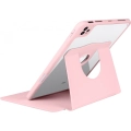 Apple iPad Pro 11 inç 2020 Tablet Kılıfı Termik Kalem Bölmeli Dönebilen Standlı Kapak - Pembe