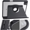 Apple iPad Pro 11 inç 2020 Tablet Kılıfı Termik Kalem Bölmeli Dönebilen Standlı Kapak - Siyah