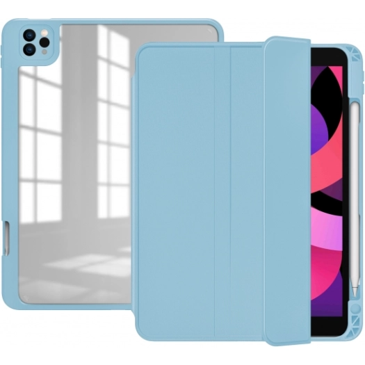 Apple iPad Pro 11 inç 2021 (3. Nesil) Tablet Kılıf Nort Smart Cover Standlı Uyku Modlu Kapak - Mavi